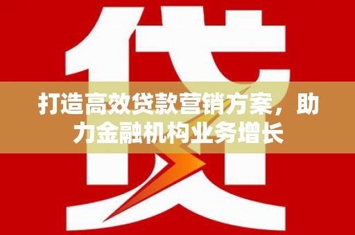 宁武打造高效贷款营销方案，助力金融机构业务增长