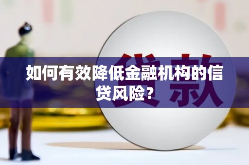 宁武如何有效降低金融机构的信贷风险？
