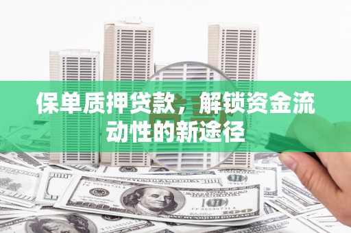 宁武保单质押贷款，解锁资金流动性的新途径