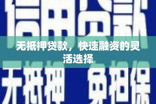 宁武无抵押贷款，快速融资的灵活选择
