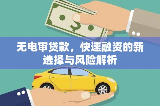 宁武无电审贷款，快速融资的新选择与风险解析