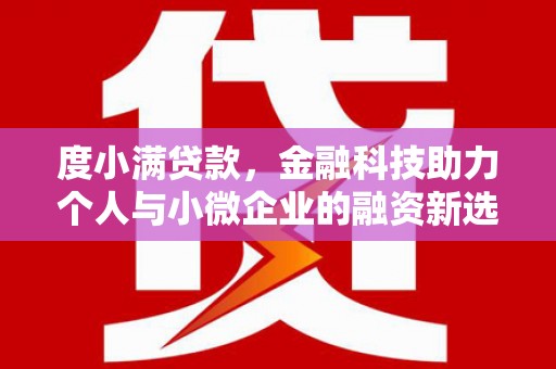 宁武度小满贷款，金融科技助力个人与小微企业的融资新选择