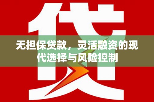 宁武无担保贷款，灵活融资的现代选择与风险控制