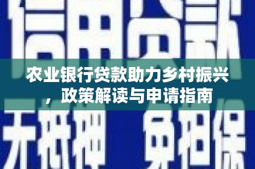 宁武农业银行贷款助力乡村振兴，政策解读与申请指南