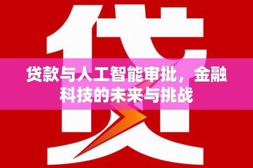 宁武贷款与人工智能审批，金融科技的未来与挑战
