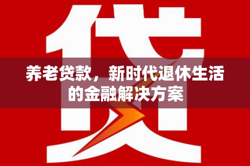 宁武养老贷款，新时代退休生活的金融解决方案