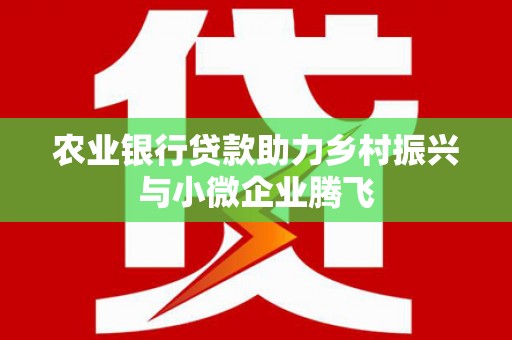 宁武农业银行贷款助力乡村振兴与小微企业腾飞