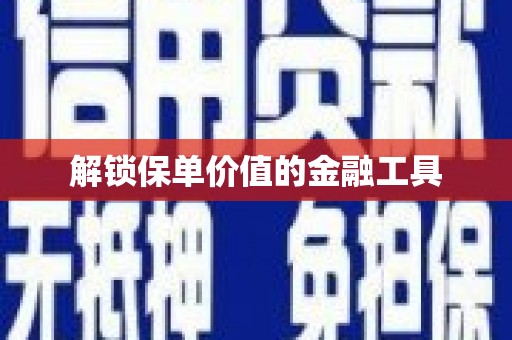 宁武解锁保单价值的金融工具